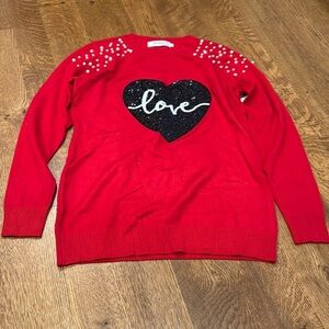 NWT In2You Women’s Sweater Red Black and White Size Small
